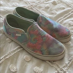 Tie dye slip on Vans